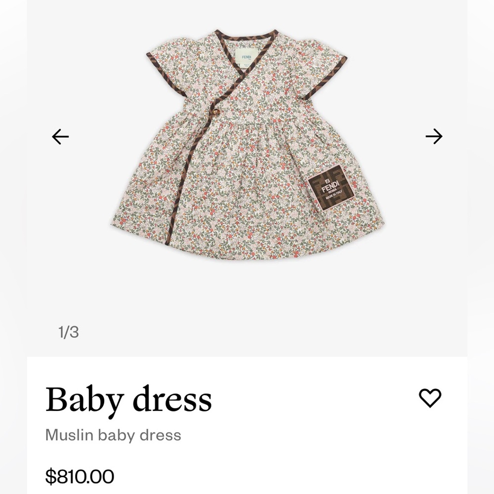 Fendi Floral Muslin Baby Dress